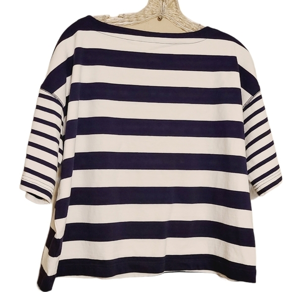 Gap | Women's Navy Striped Mariner's Cropped Tee (Size Medium) - Picture 11 of 11